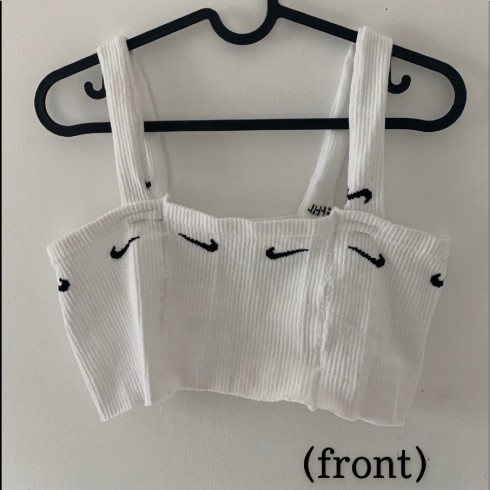 nike running sock cropped tank top